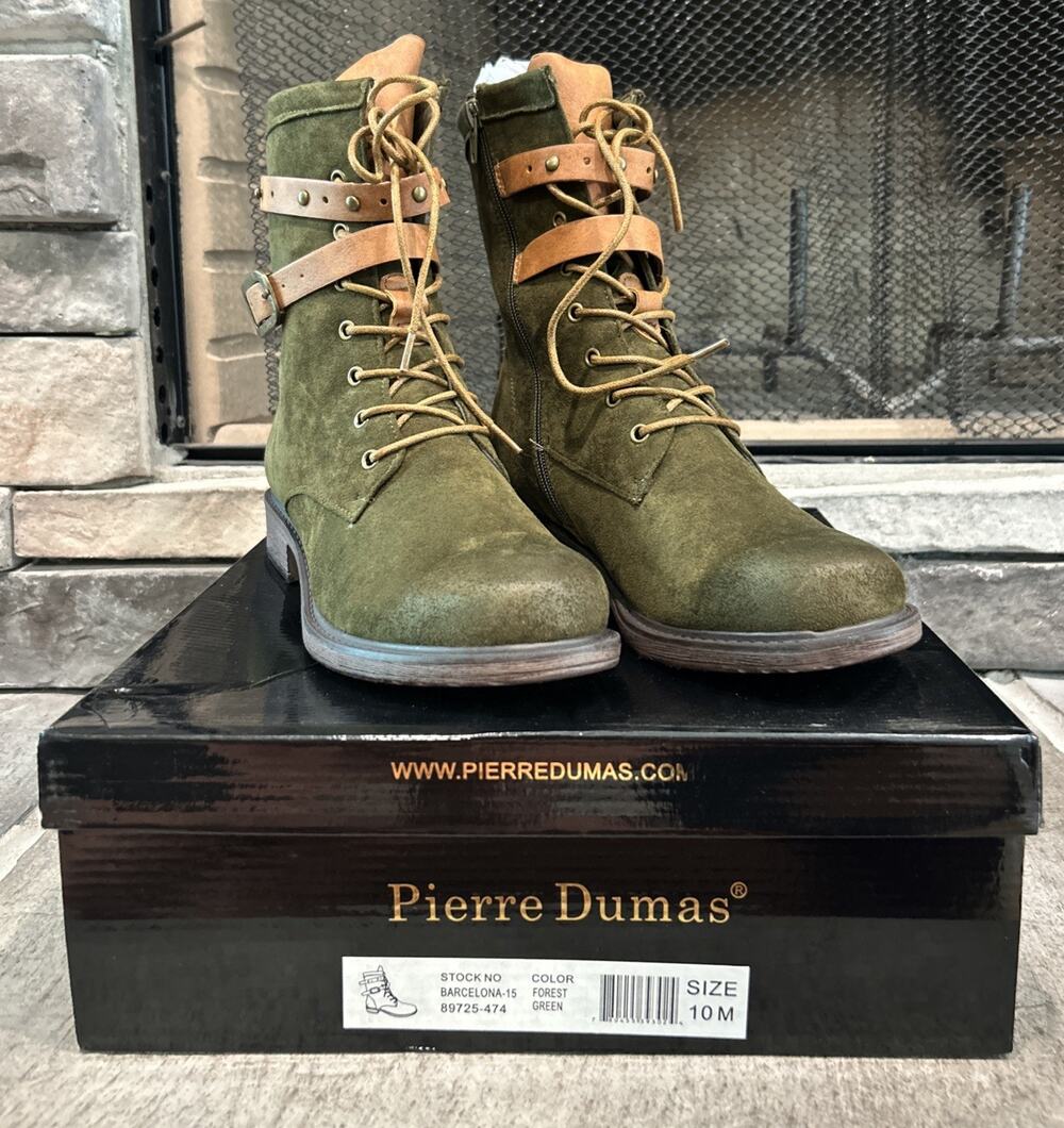 Women’s Pierre Dumas Boris Green Boots Size 10M NWT Shoes